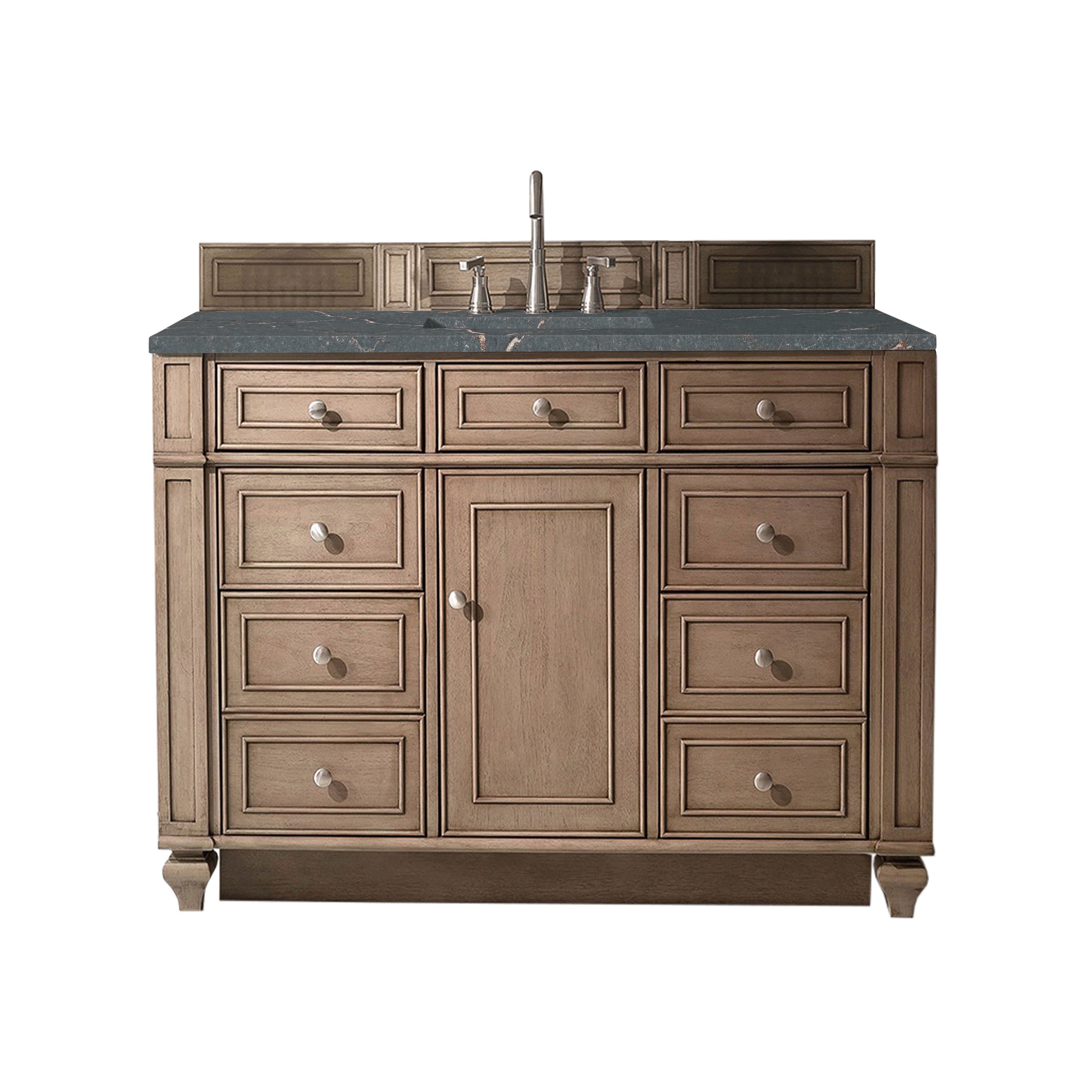 James Martin Bristol 48" Single Vanity in Whitewashed Walnut with 3cm Countertop