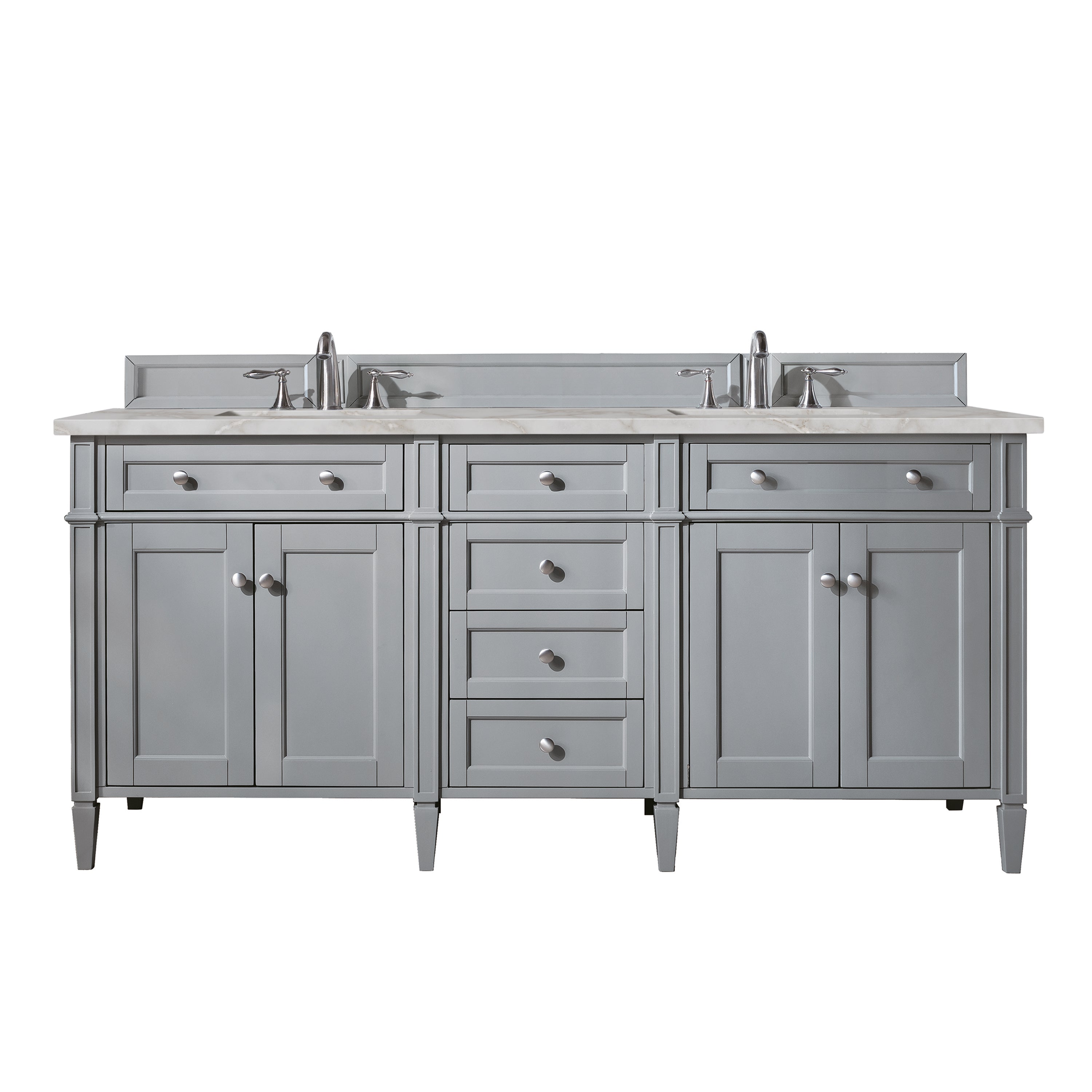 James Martin Brittany 72" Double Vanity in Urban Gray with 3cm Countertop and FreePower Wireless Charger