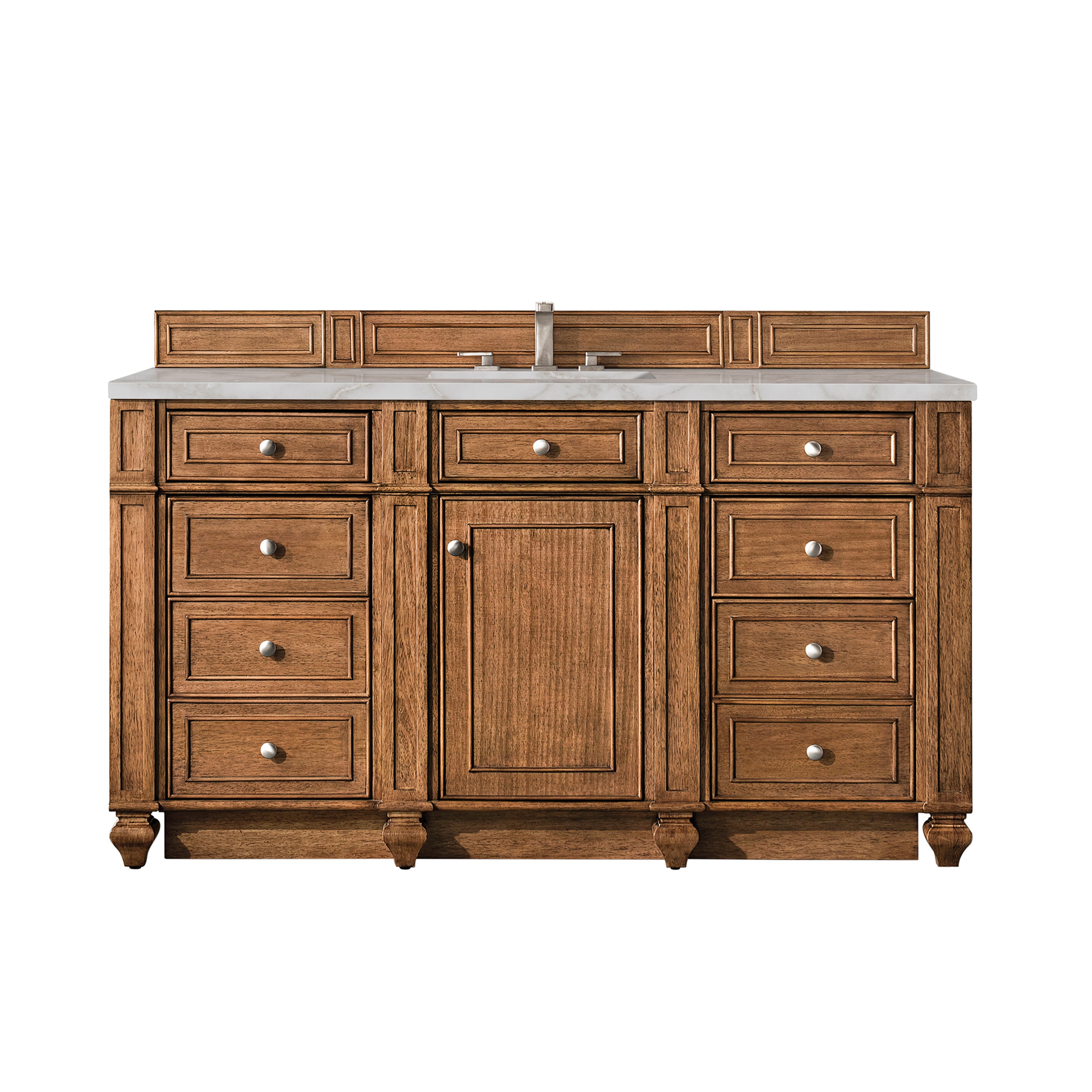 James Martin Bristol 60" Single Vanity in Saddle Brown with 3cm Countertop