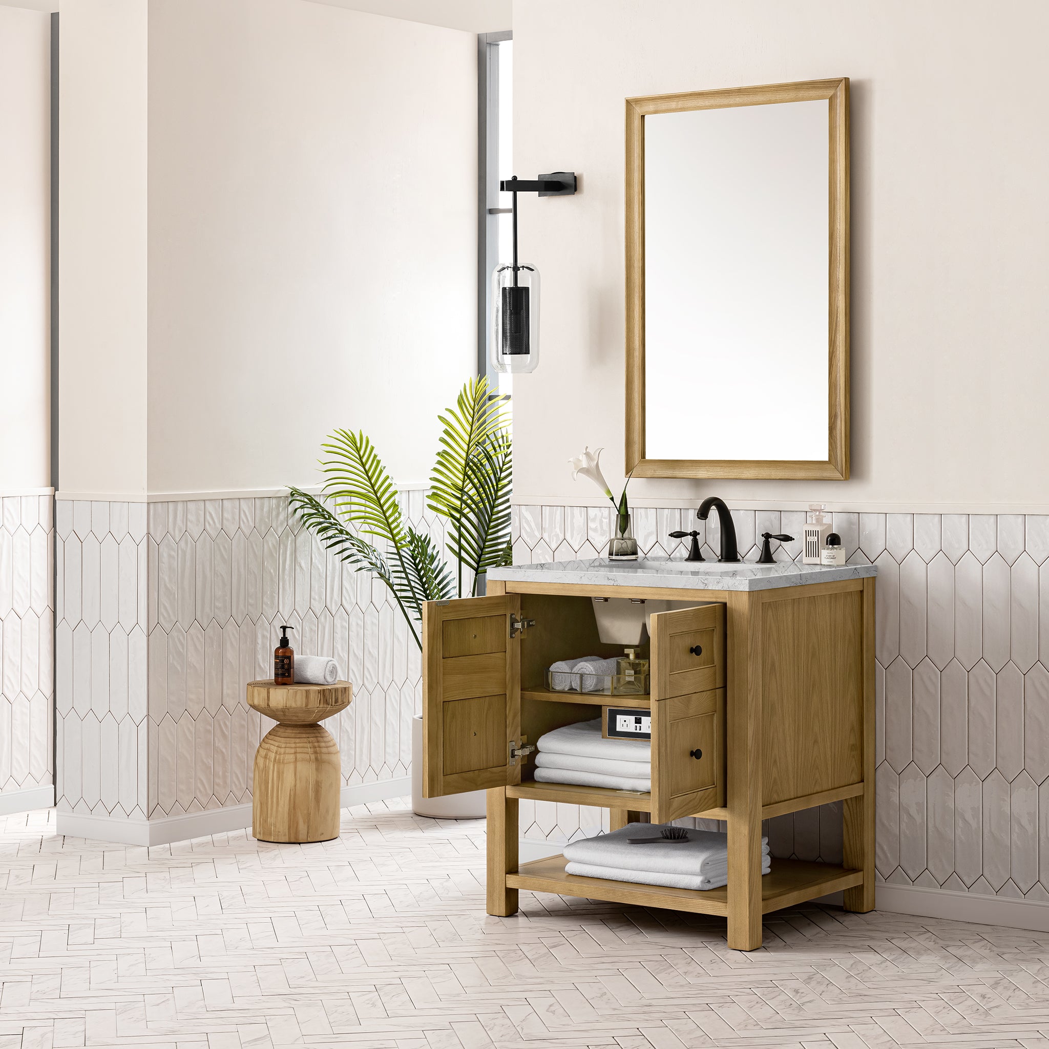 James Martin Breckenridge 30" Single Vanity in Light Natural Oak with 3cm Countertop