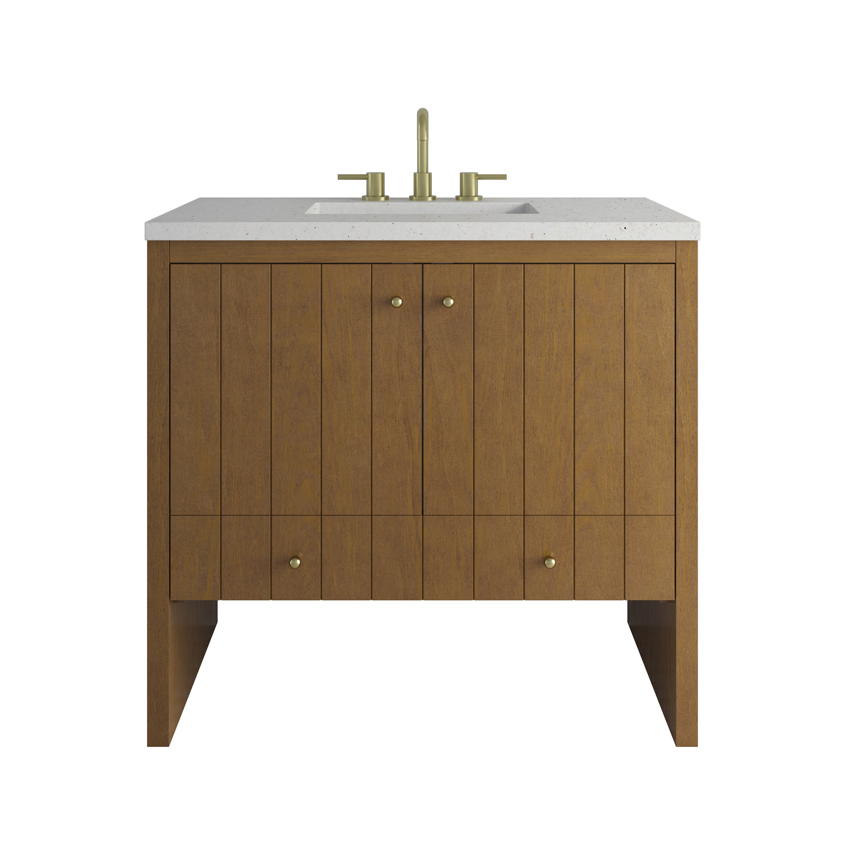 James Martin Hudson 36" Single Vanity in Honey Oak with 3cm Countertop