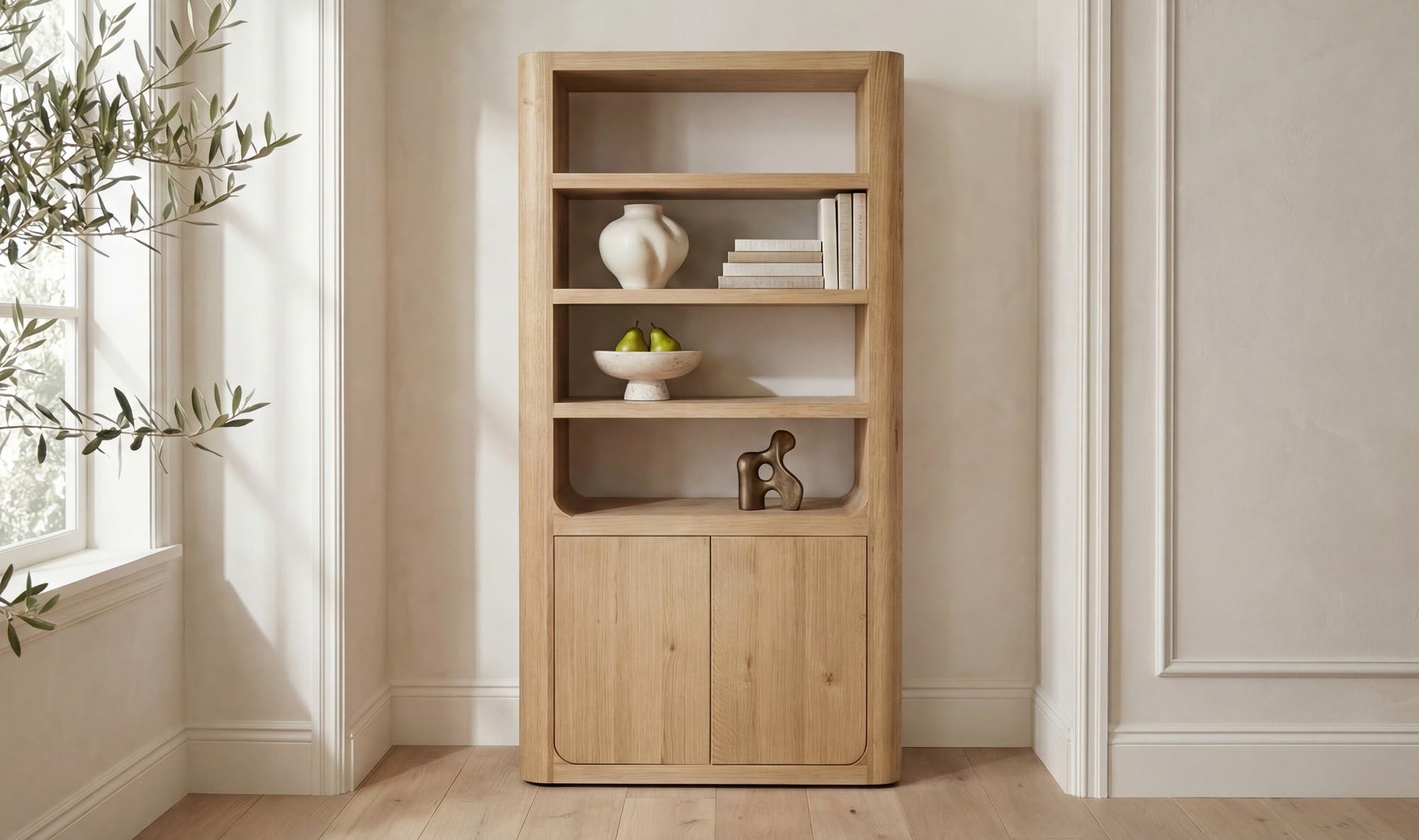 Moes Blake Tall Cabinet Rustic Oak Tl-1033