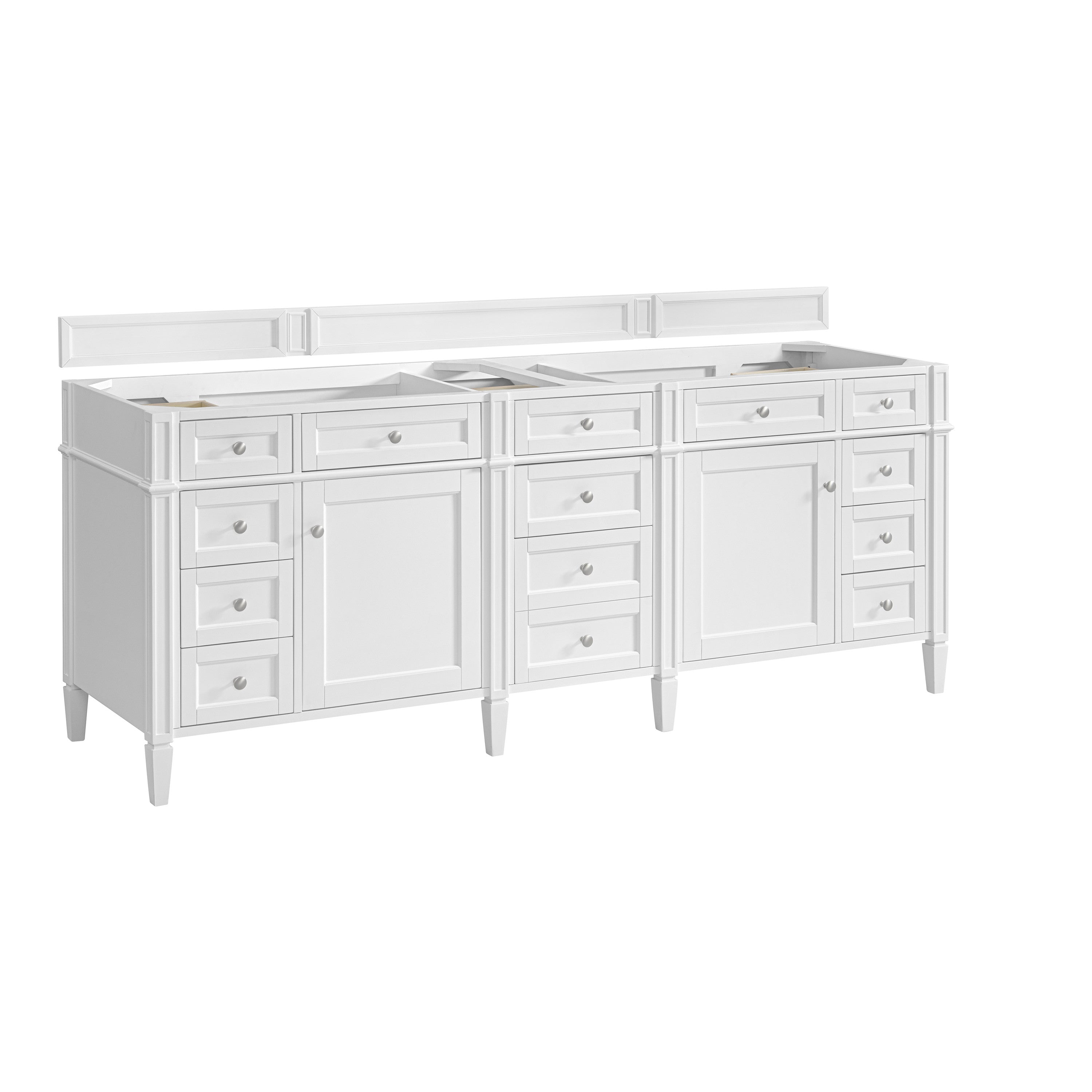 James Martin Brittany 84" Double Vanity in Bright White with 3cm Countertop