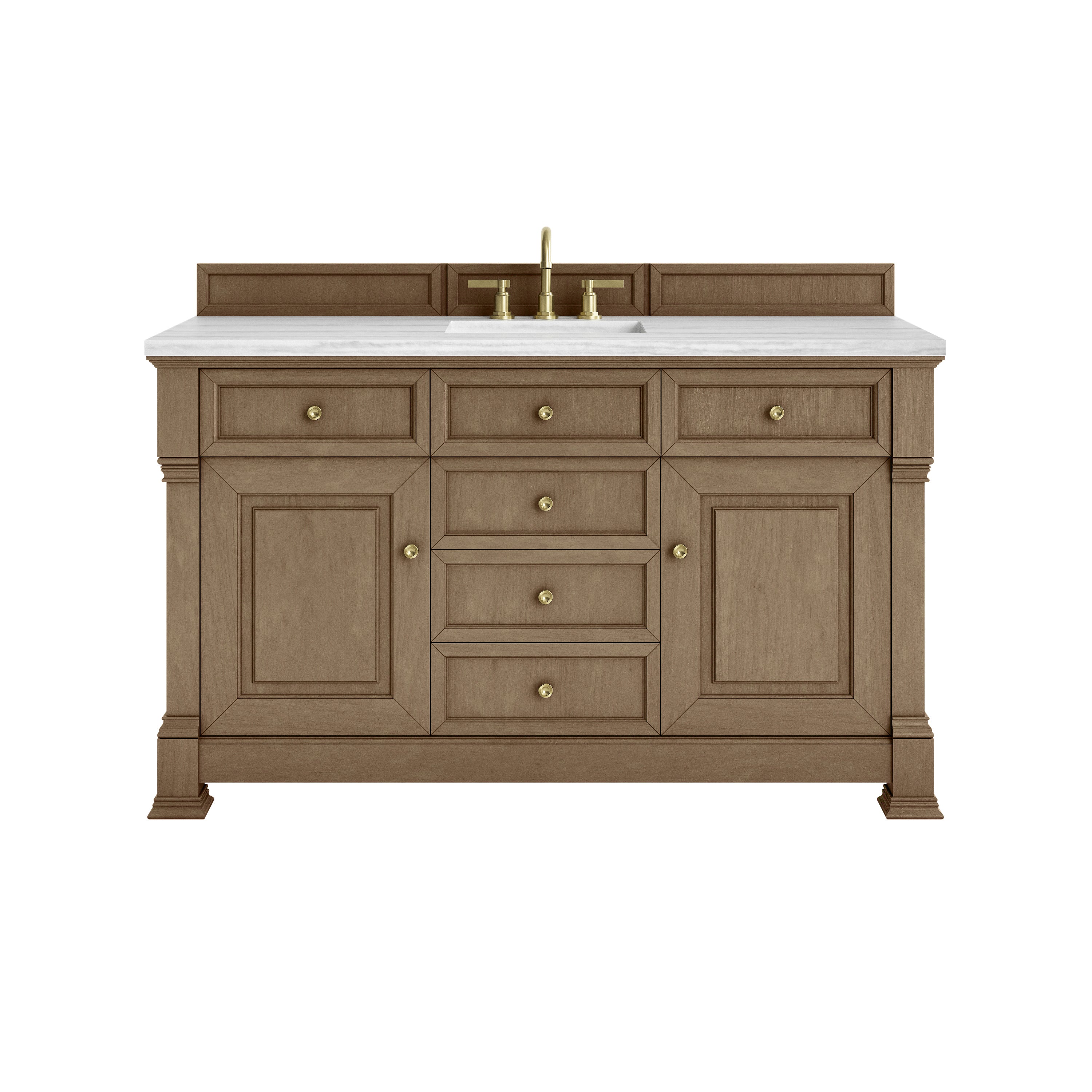 James Martin Brookfield 60" Single Vanity in Pecan with 3cm Countertop