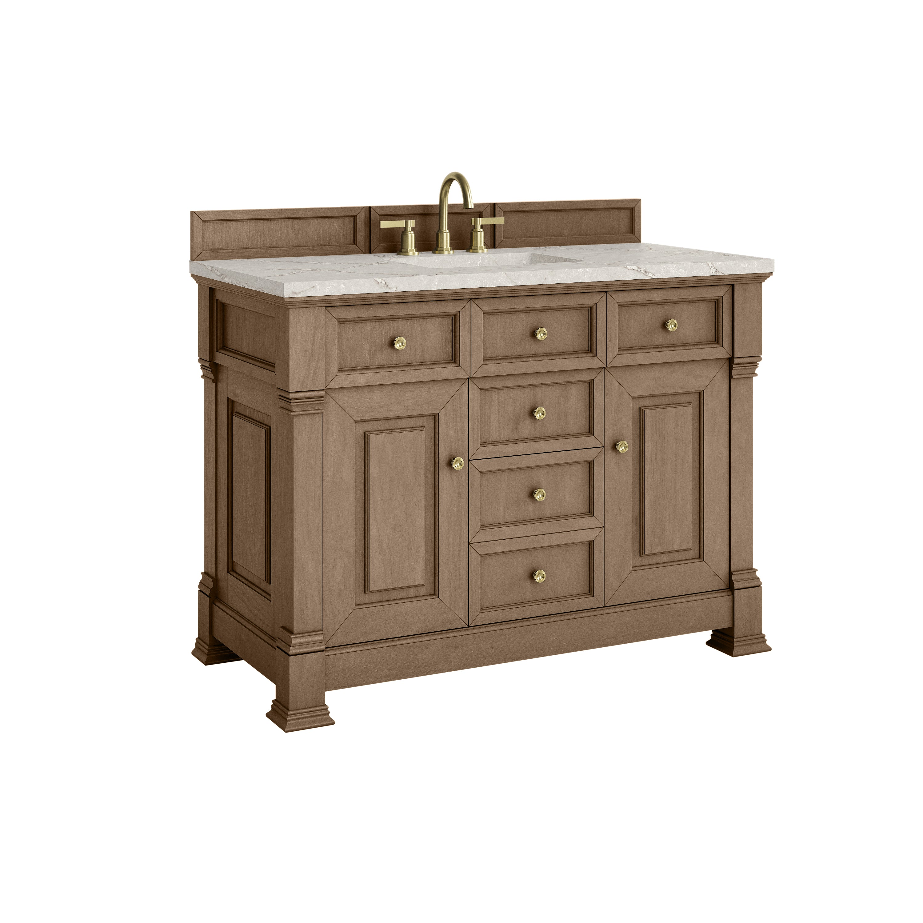James Martin Brookfield 48" Single Vanity in Pecan with 3cm Countertop