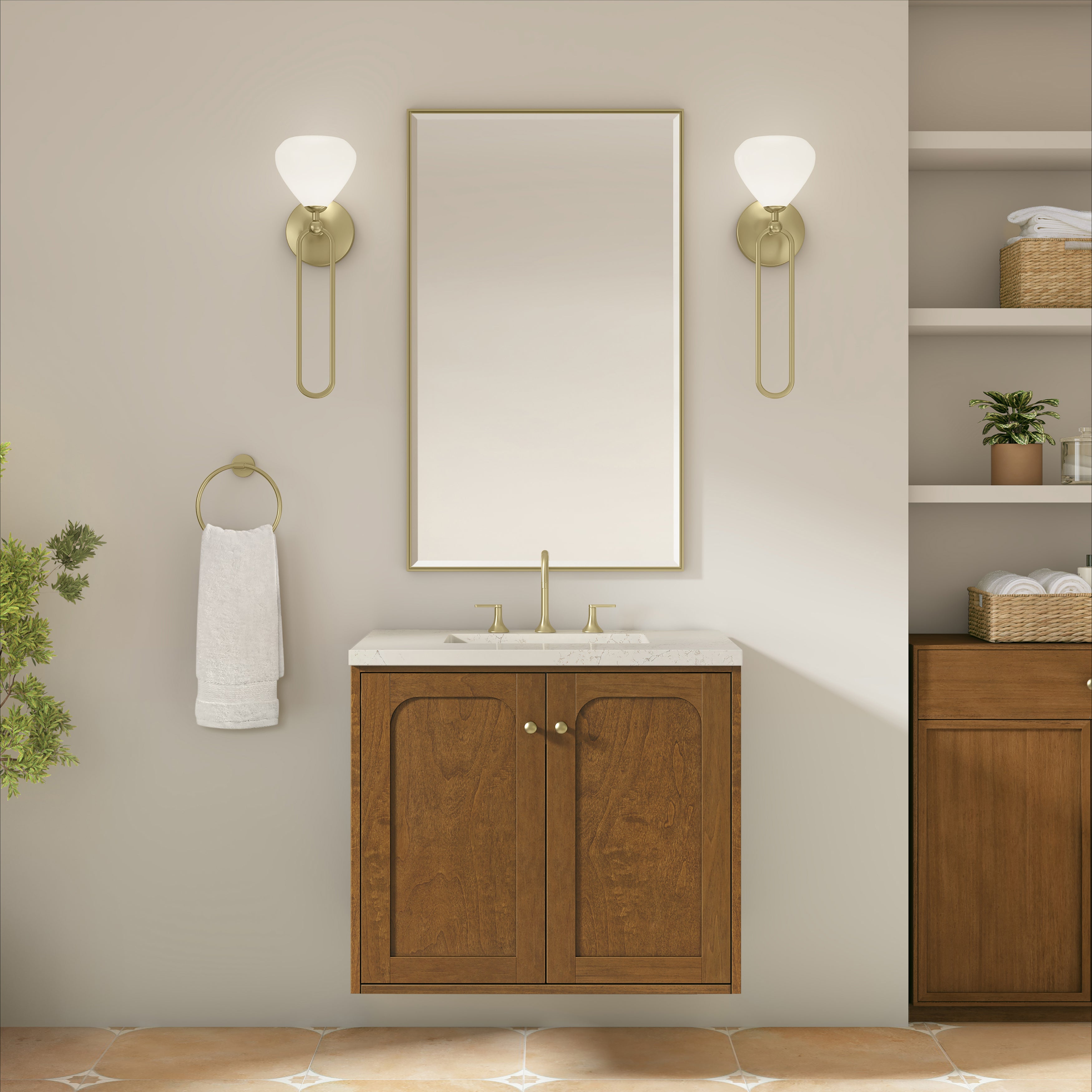 James Martin Laurent 30" Single Vanity in Honey Oak with 3cm Countertop