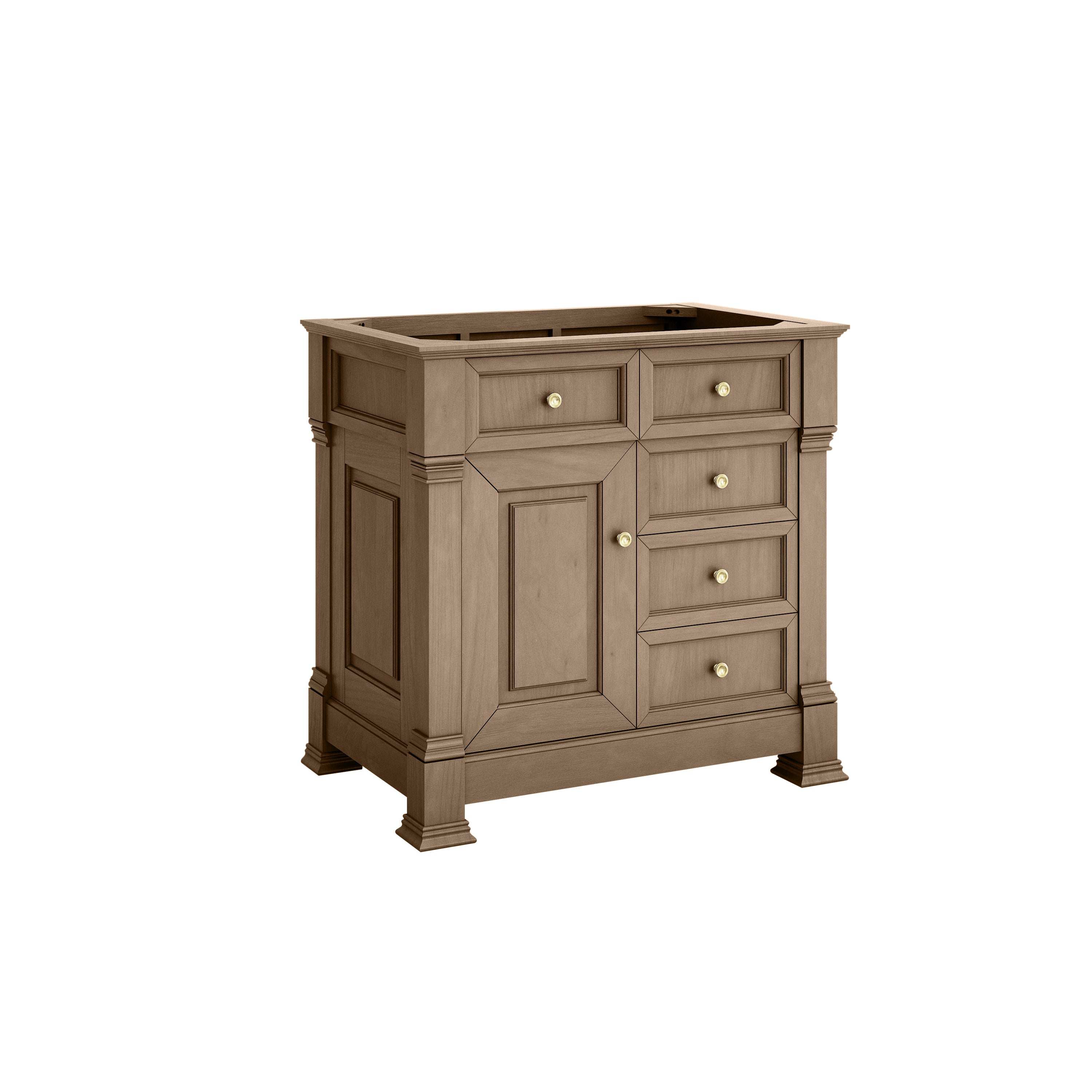 James Martin Brookfield 36" Single Vanity in Pecan with 3cm Countertop