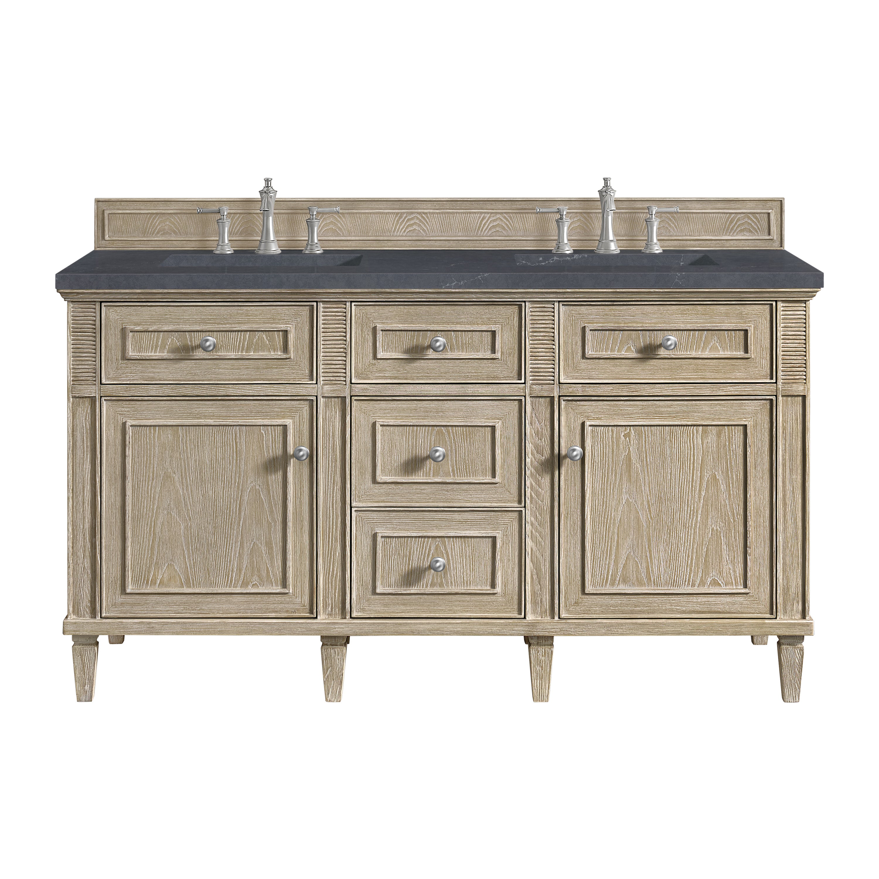 James Martin Lorelai 60" Double Vanity in Whitewashed Oak with 3cm Countertop