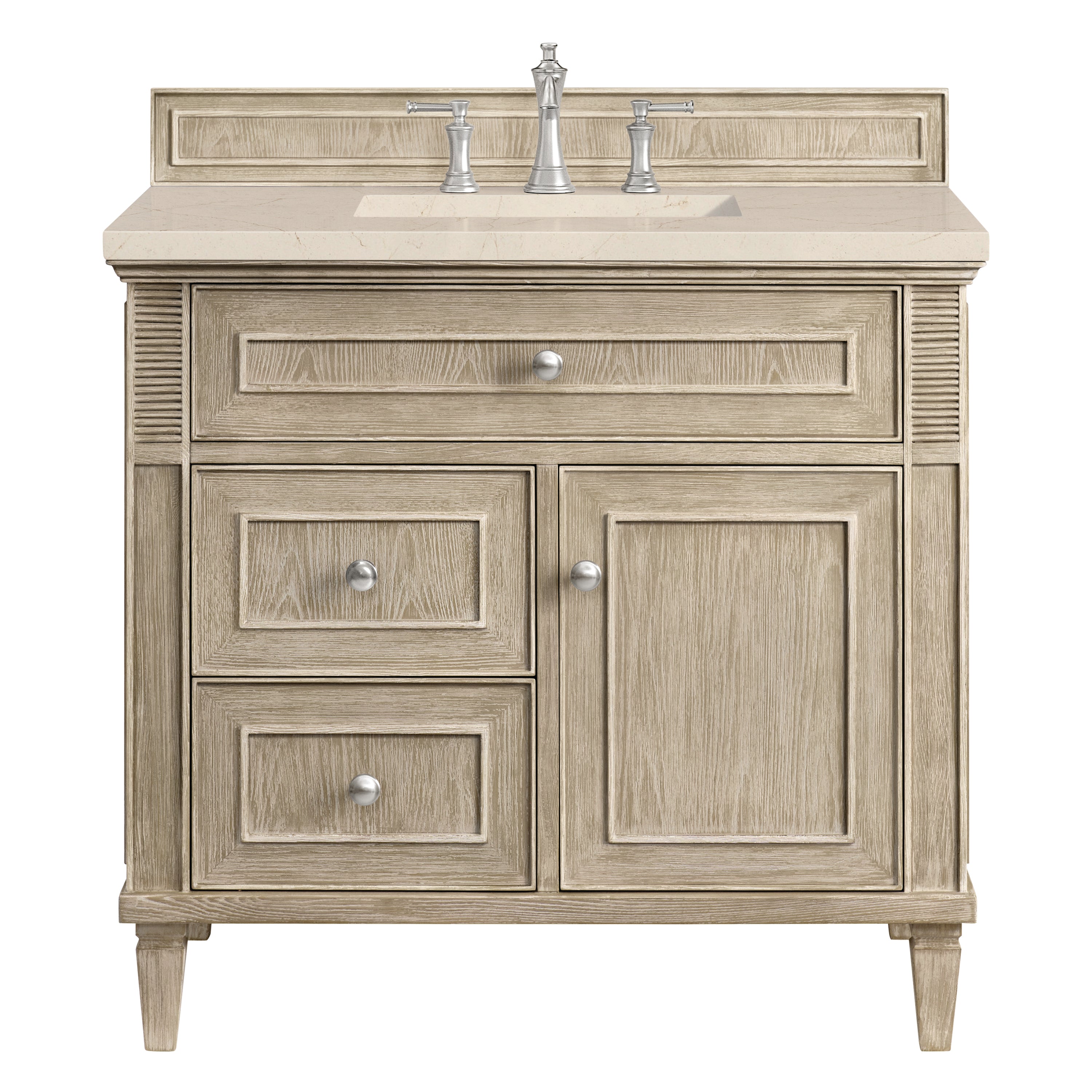 James Martin Lorelai 36" Single Vanity in Whitewashed Oak with 3cm Countertop