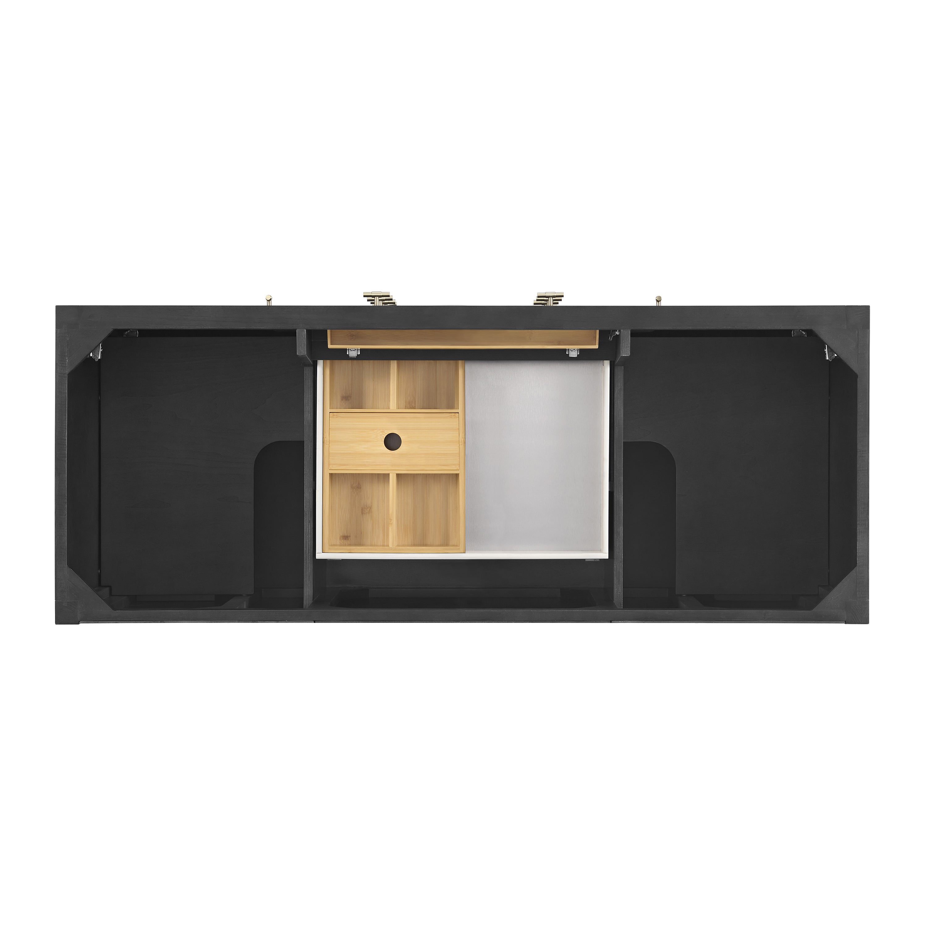 James Martin Myrrin 60" Double Vanity in Carbon Oak with 3cm Countertop and FreePower Wireless Charger