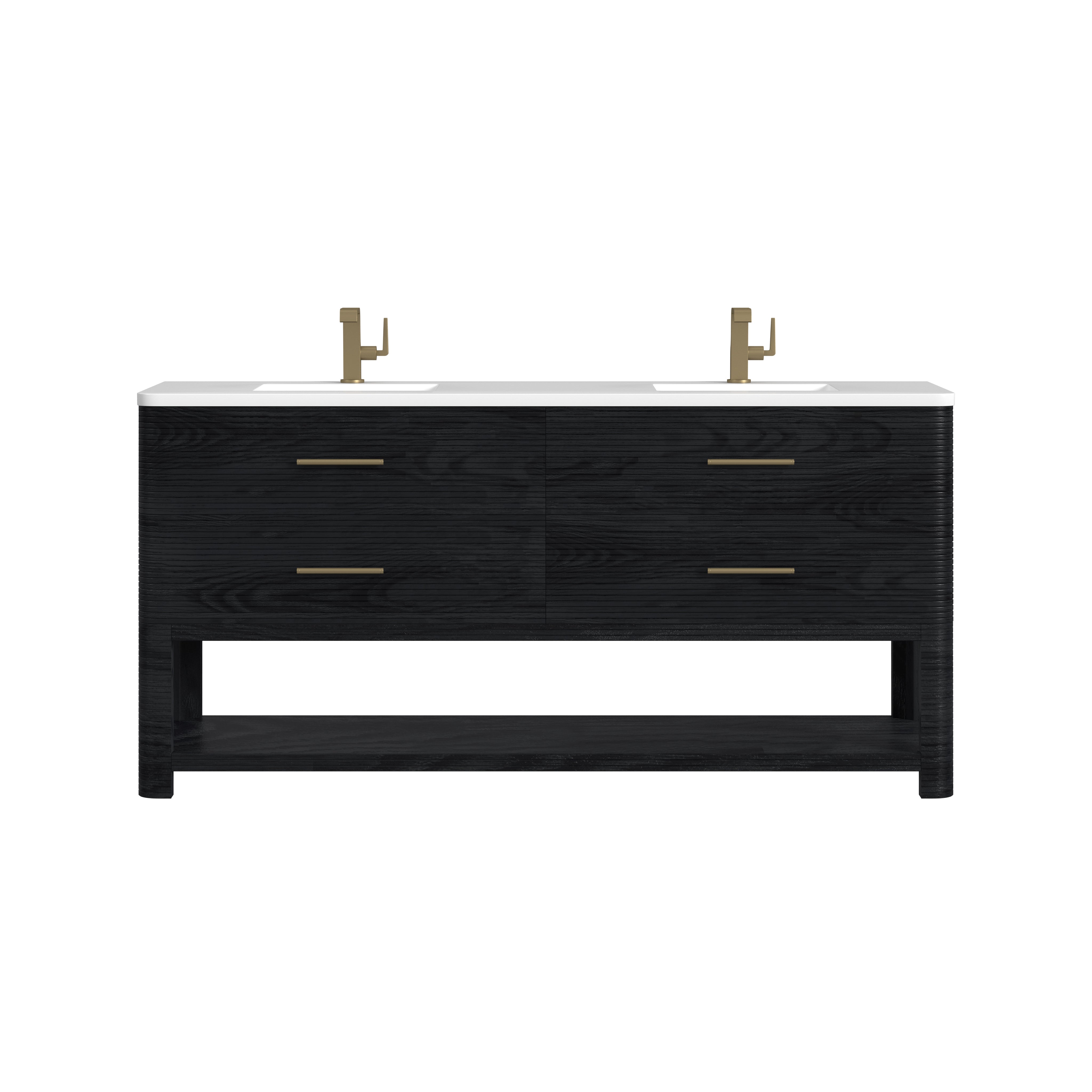 James Martin Lucian 72" Double Vanity in Carbon Oak with 3cm Countertop