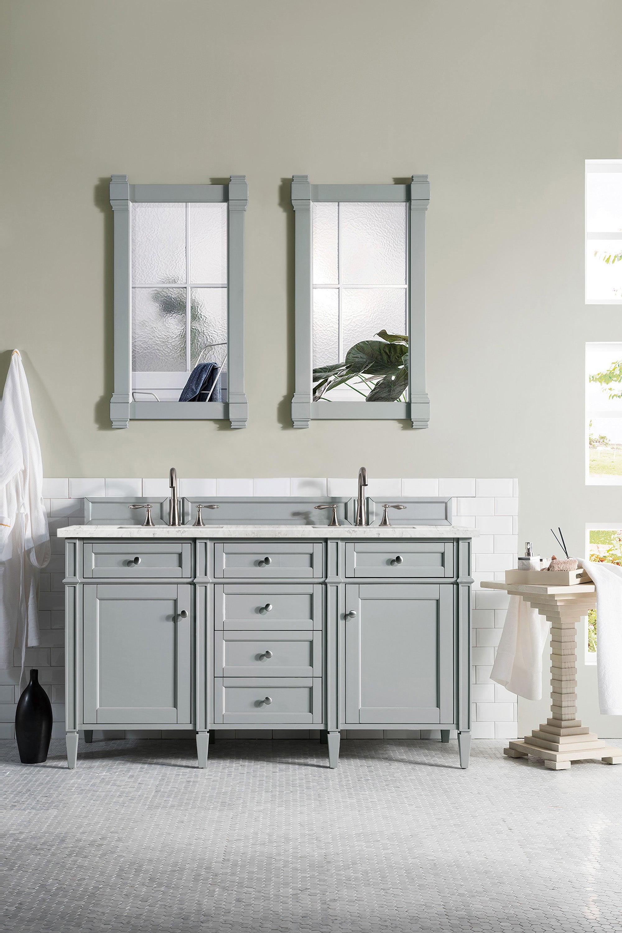 James Martin Brittany 60" Double Vanity in Urban Gray with 3cm Countertop