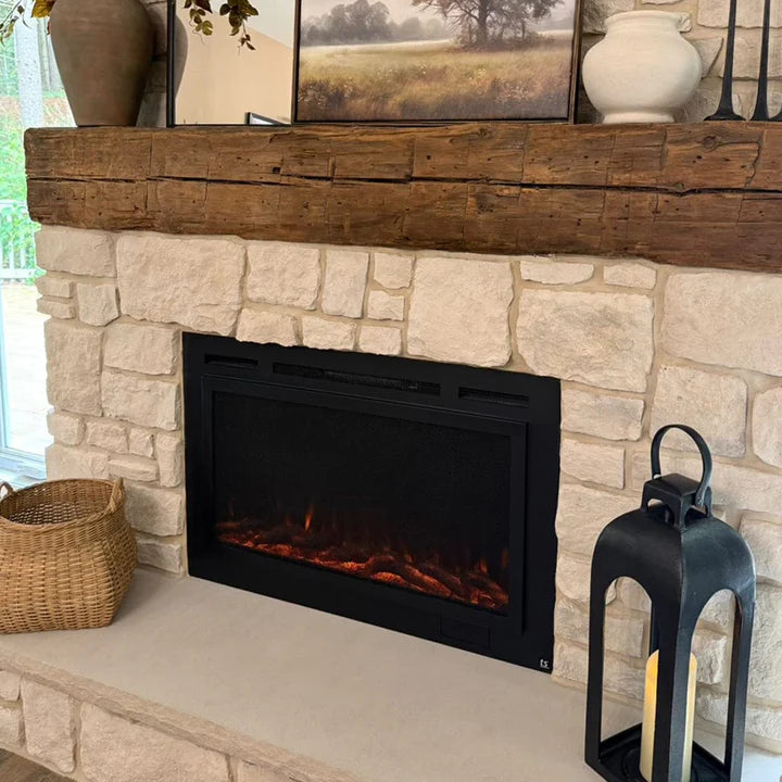 Touchstone Forte™ Steel Mesh Screen 40" Non-Reflective Recessed Electric Fireplace – 80048