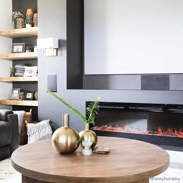 Touchstone Sideline® 72″ Recessed Smart Electric Fireplace with Heat – 80015