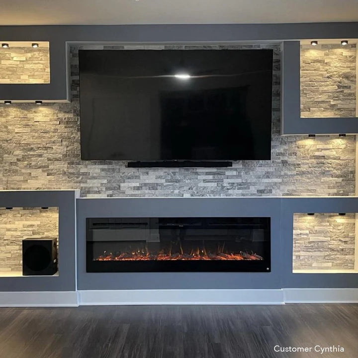 Touchstone Sideline® 72″ Recessed Smart Electric Fireplace with Heat – 80015