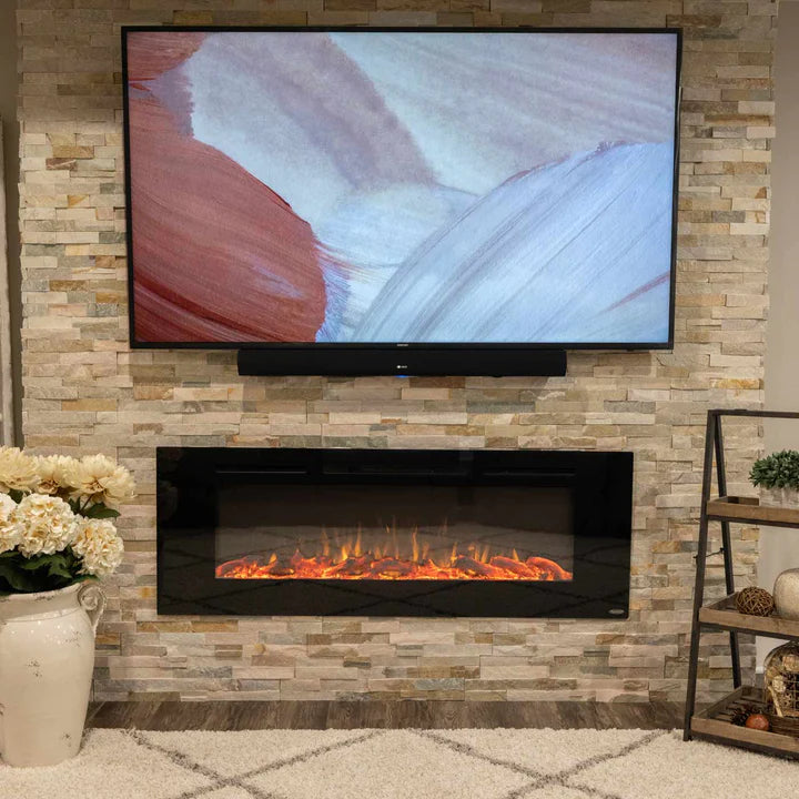 Touchstone Sideline® 60″ Recessed Smart Electric Fireplace with Heat – 80011