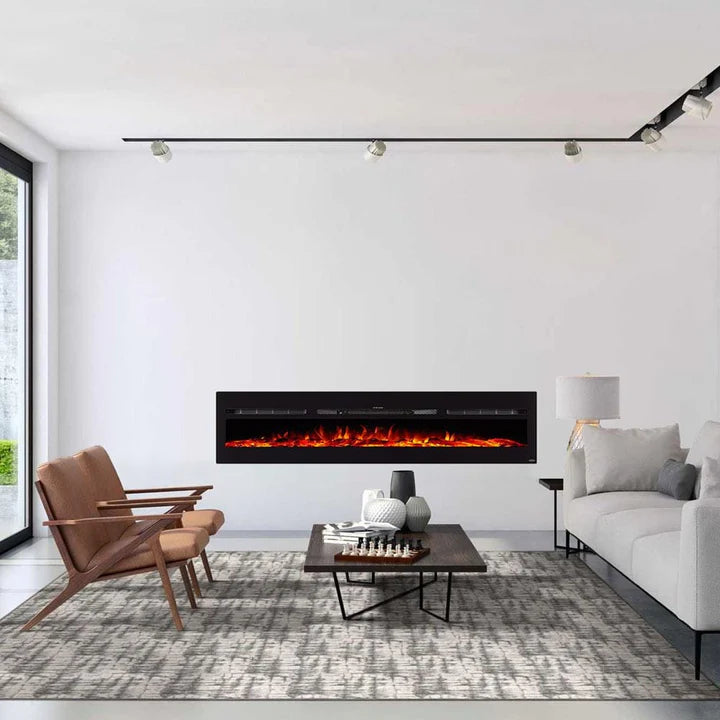 Touchstone Sideline® 84" Recessed Smart Electric Fireplace with Heat – 80043