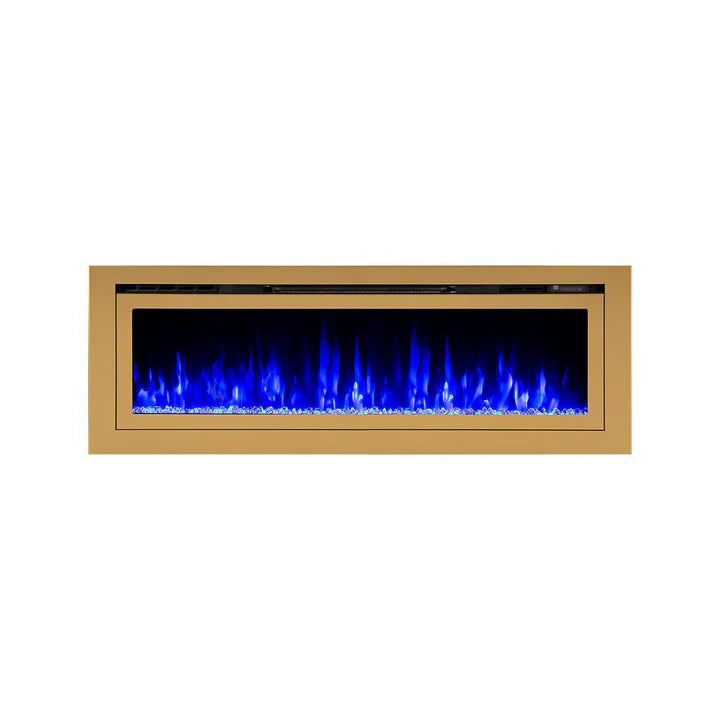 Touchstone Sideline Deluxe Gold 60″ Recessed Smart Electric Fireplace – 86276
