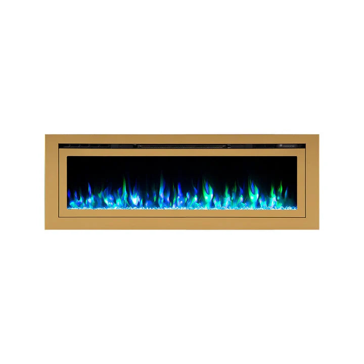 Touchstone Sideline Deluxe Gold 60″ Recessed Smart Electric Fireplace – 86276