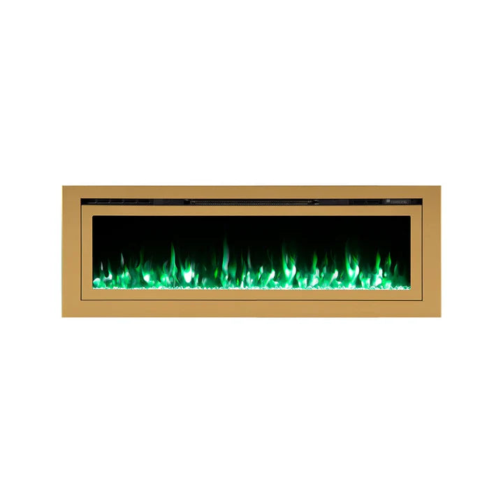 Touchstone Sideline Deluxe Gold 60″ Recessed Smart Electric Fireplace – 86276