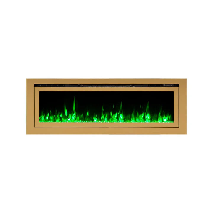Touchstone Sideline Deluxe Gold 60″ Recessed Smart Electric Fireplace – 86276