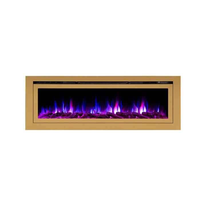 Touchstone Sideline Deluxe Gold 60″ Recessed Smart Electric Fireplace – 86276