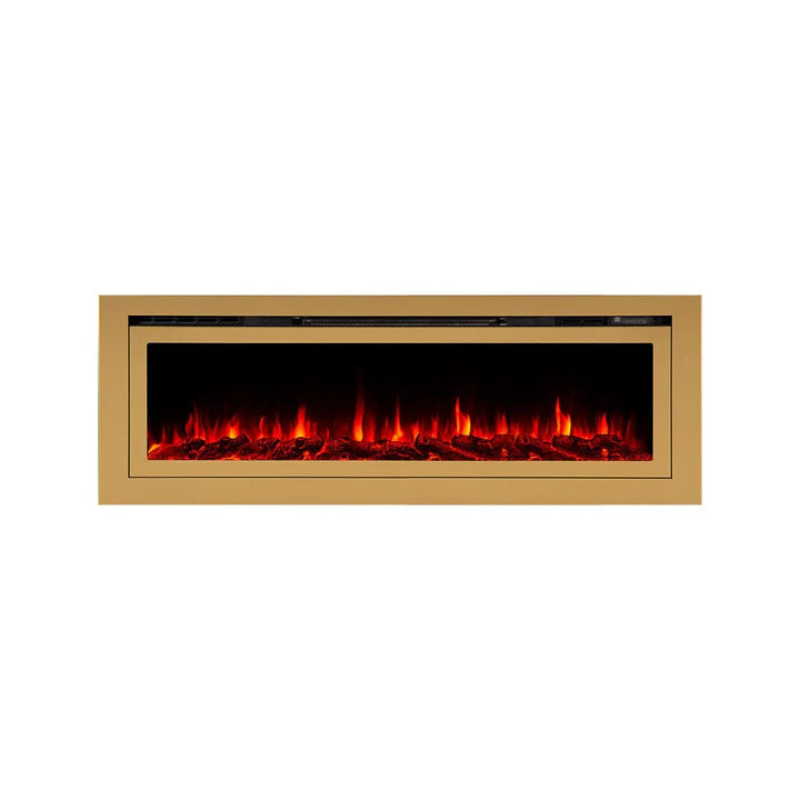 Touchstone Sideline Deluxe Gold 60″ Recessed Smart Electric Fireplace – 86276