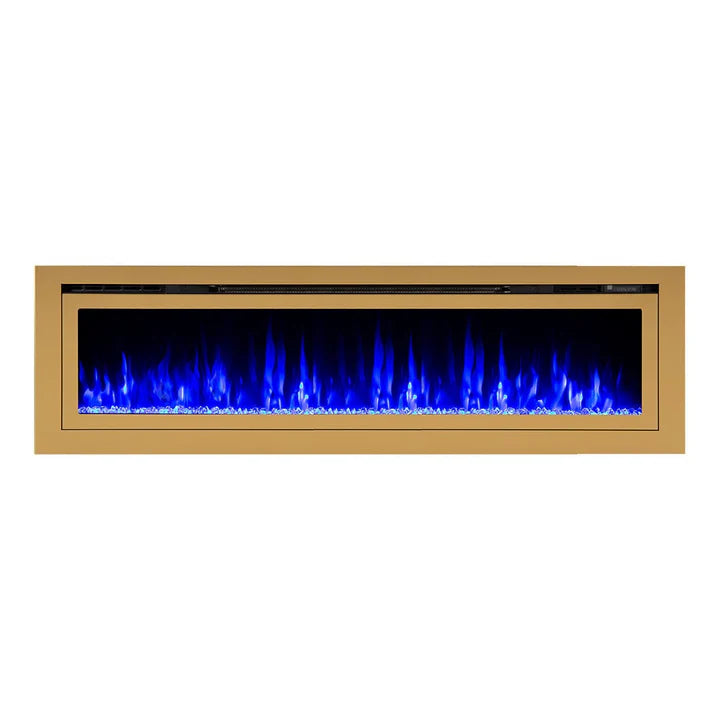 Touchstone Sideline Deluxe Gold 72″ Recessed Smart Electric Fireplace – 86278