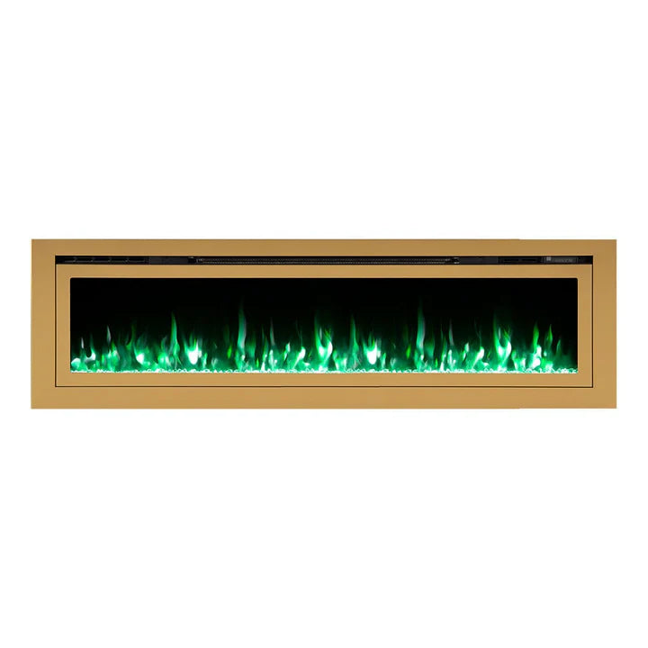 Touchstone Sideline Deluxe Gold 72″ Recessed Smart Electric Fireplace – 86278