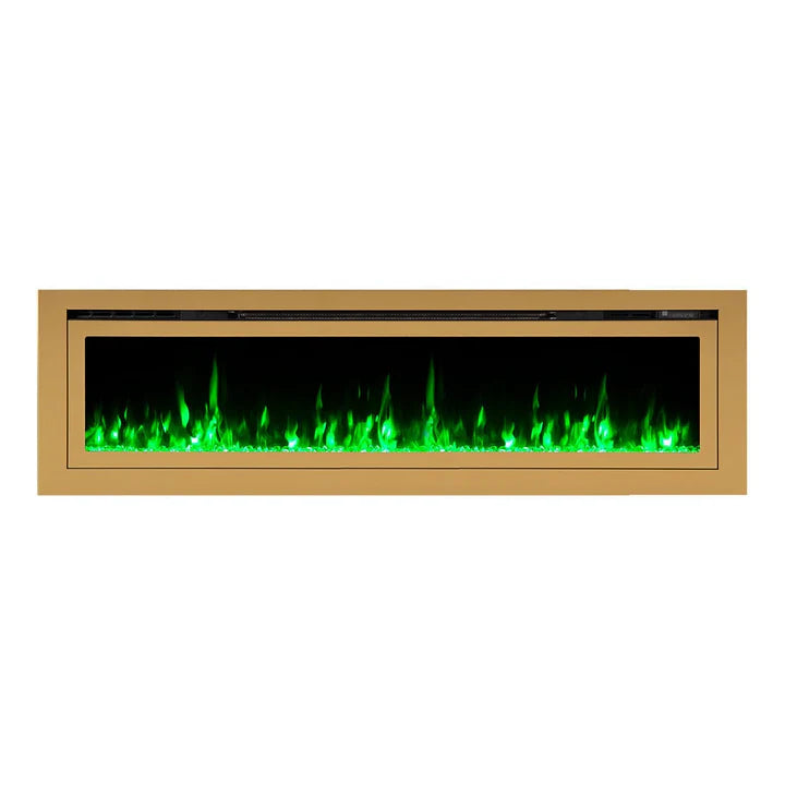 Touchstone Sideline Deluxe Gold 72″ Recessed Smart Electric Fireplace – 86278