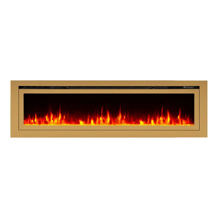 Touchstone Sideline Deluxe Gold 72″ Recessed Smart Electric Fireplace – 86278