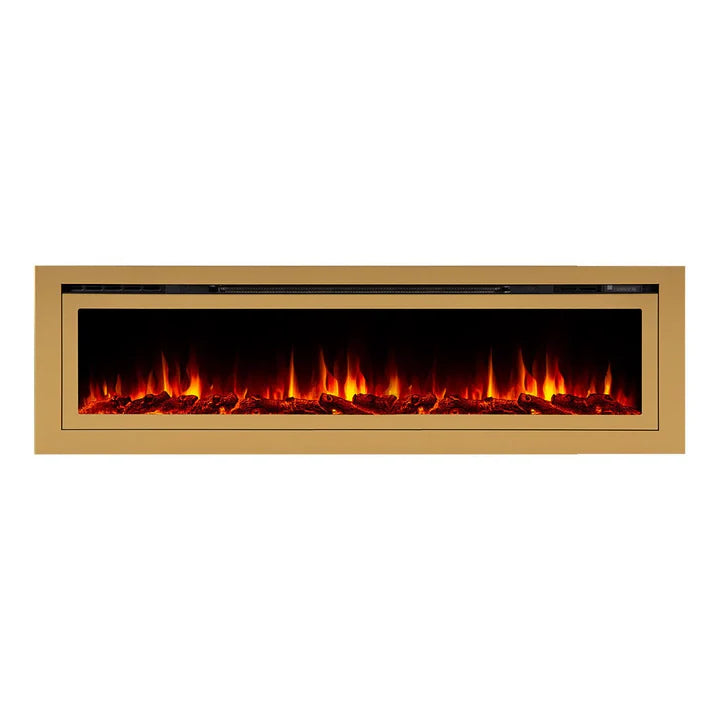 Touchstone Sideline Deluxe Gold 72″ Recessed Smart Electric Fireplace – 86278