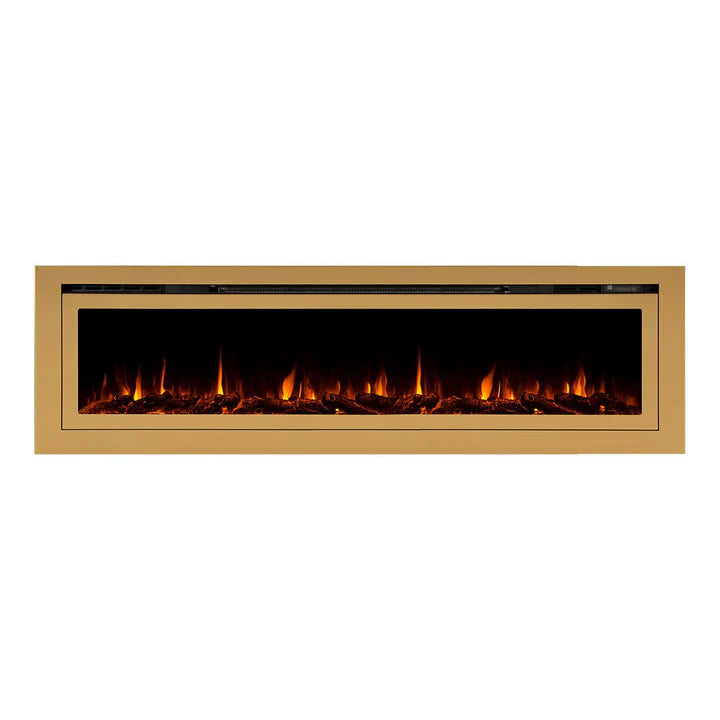 Touchstone Sideline Deluxe Gold 72″ Recessed Smart Electric Fireplace – 86278