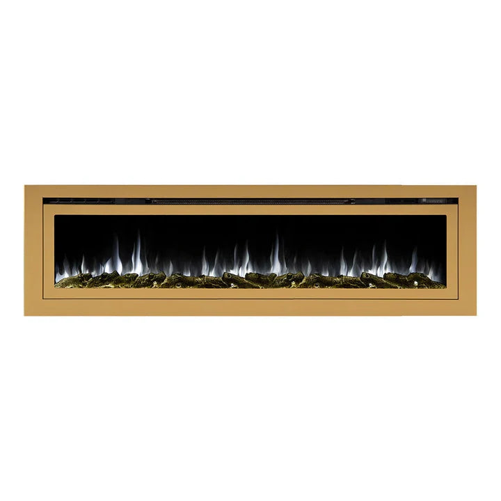 Touchstone Sideline Deluxe Gold 72″ Recessed Smart Electric Fireplace – 86278