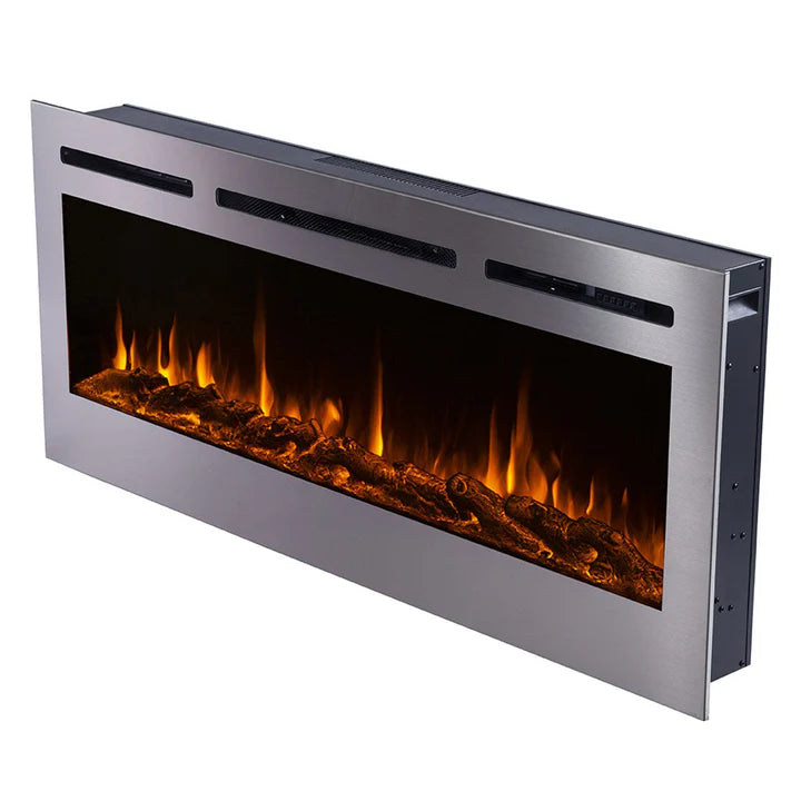 Touchstone Sideline Deluxe Stainless Steel 50″ Recessed Electric Fireplace – 86273