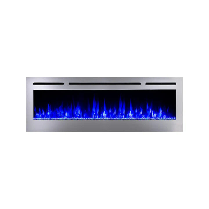 Touchstone Sideline Deluxe Stainless Steel 60″ Recessed Smart Electric Fireplace – 86277