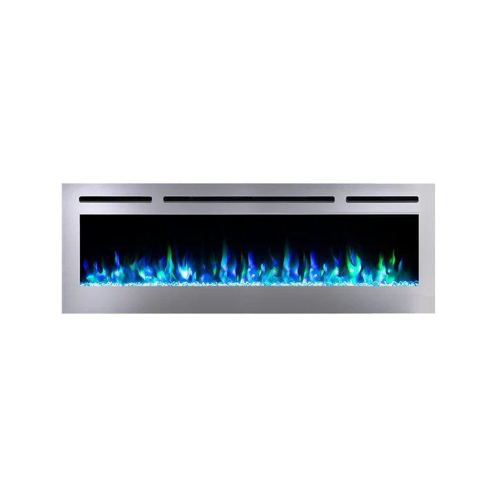 Touchstone Sideline Deluxe Stainless Steel 60″ Recessed Smart Electric Fireplace – 86277