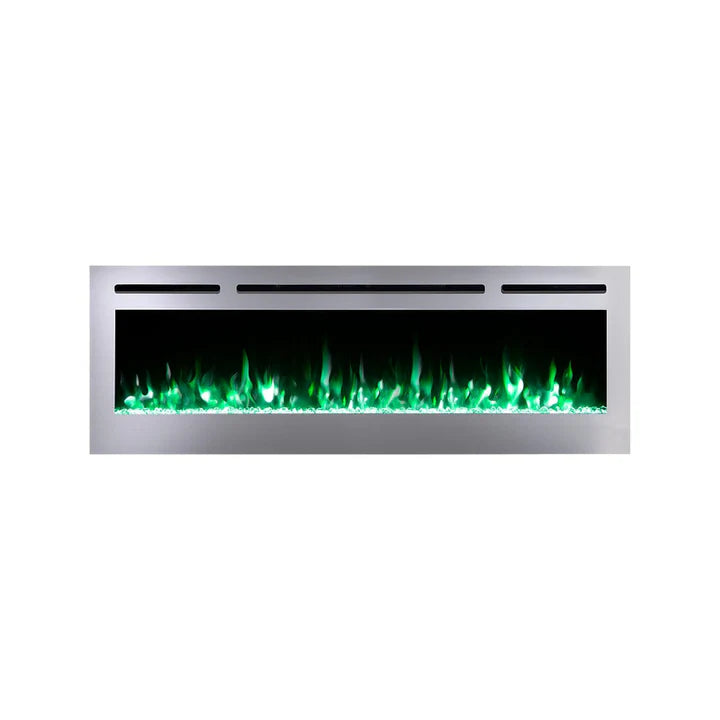 Touchstone Sideline Deluxe Stainless Steel 60″ Recessed Smart Electric Fireplace – 86277