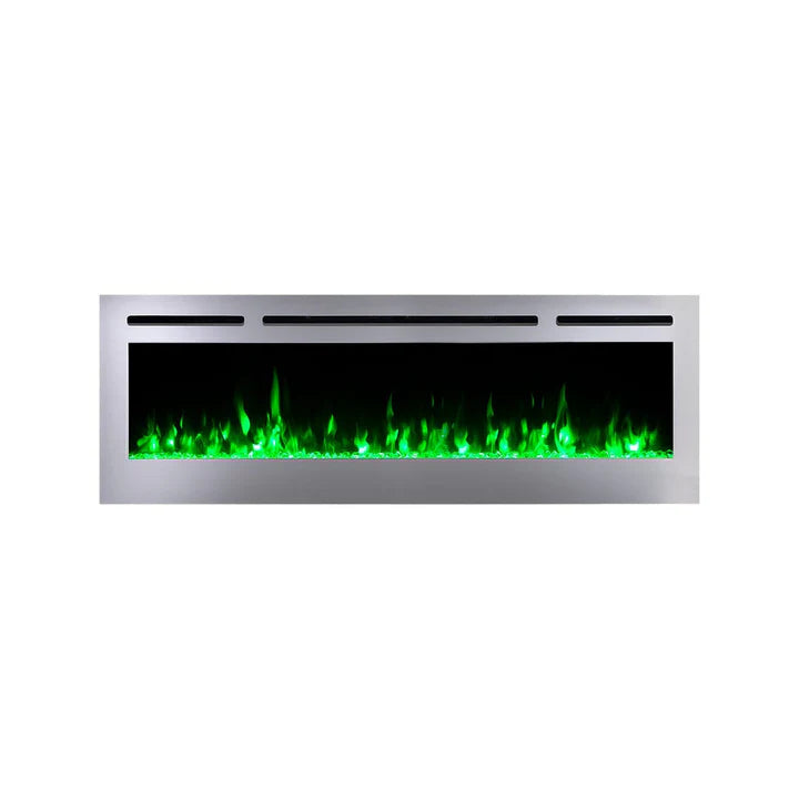 Touchstone Sideline Deluxe Stainless Steel 60″ Recessed Smart Electric Fireplace – 86277