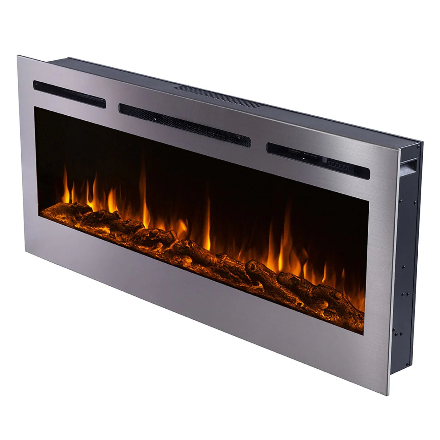 Touchstone Sideline Deluxe Stainless Steel 60″ Recessed Smart Electric Fireplace – 86277
