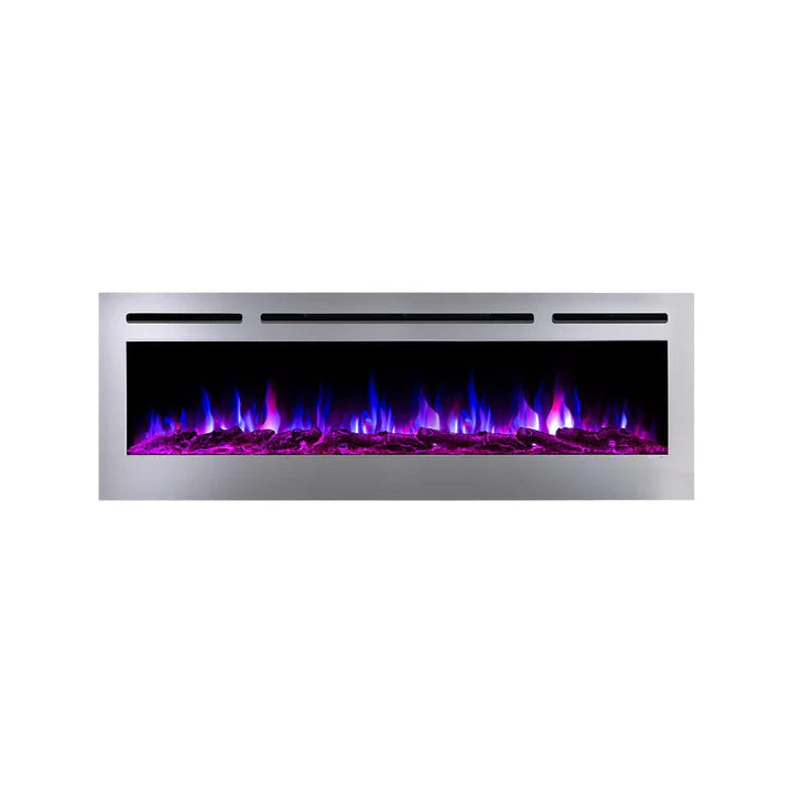 Touchstone Sideline Deluxe Stainless Steel 60″ Recessed Smart Electric Fireplace – 86277