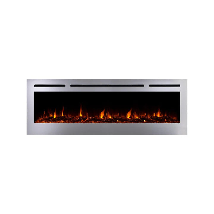 Touchstone Sideline Deluxe Stainless Steel 60″ Recessed Smart Electric Fireplace – 86277