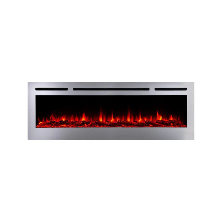 Touchstone Sideline Deluxe Stainless Steel 60″ Recessed Smart Electric Fireplace – 86277
