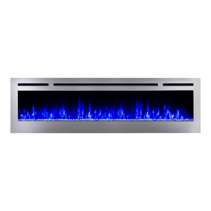 Touchstone Sideline Deluxe Stainless Steel 72″ Recessed Smart Electric Fireplace – 86279