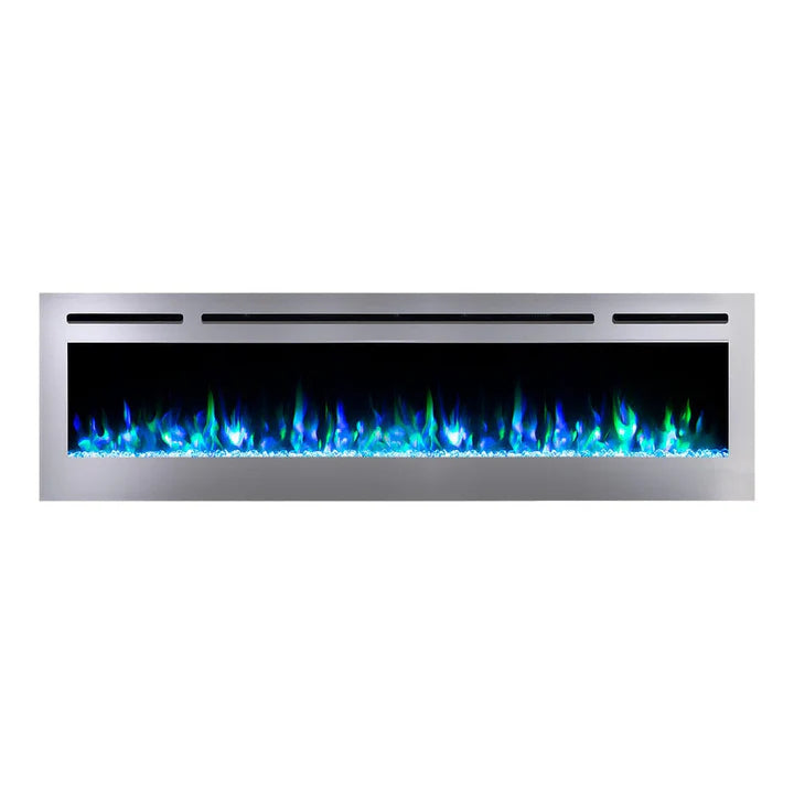 Touchstone Sideline Deluxe Stainless Steel 72″ Recessed Smart Electric Fireplace – 86279