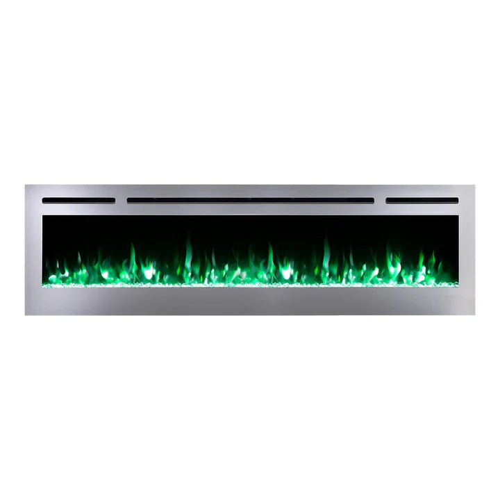 Touchstone Sideline Deluxe Stainless Steel 72″ Recessed Smart Electric Fireplace – 86279