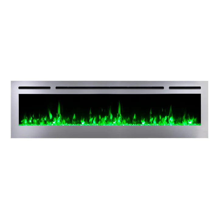 Touchstone Sideline Deluxe Stainless Steel 72″ Recessed Smart Electric Fireplace – 86279