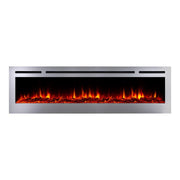 Touchstone Sideline Deluxe Stainless Steel 72″ Recessed Smart Electric Fireplace – 86279