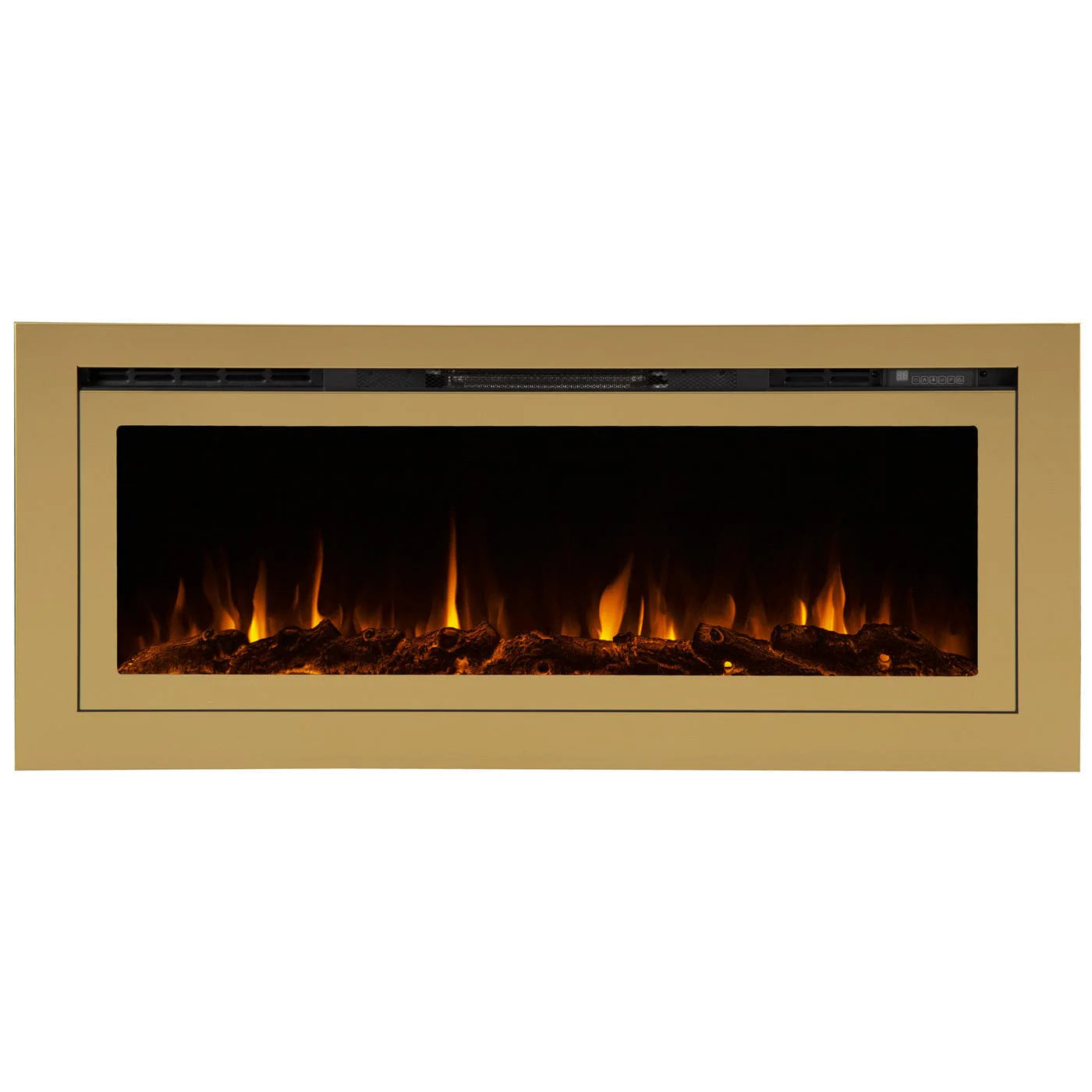 Touchstone Sideline Deluxe Gold 60″ Recessed Smart Electric Fireplace – 86276