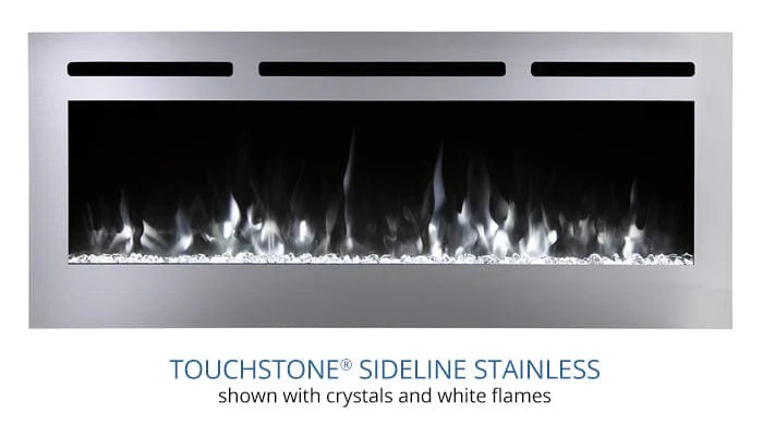 Touchstone Sideline Deluxe Stainless Steel 60″ Recessed Smart Electric Fireplace – 86277